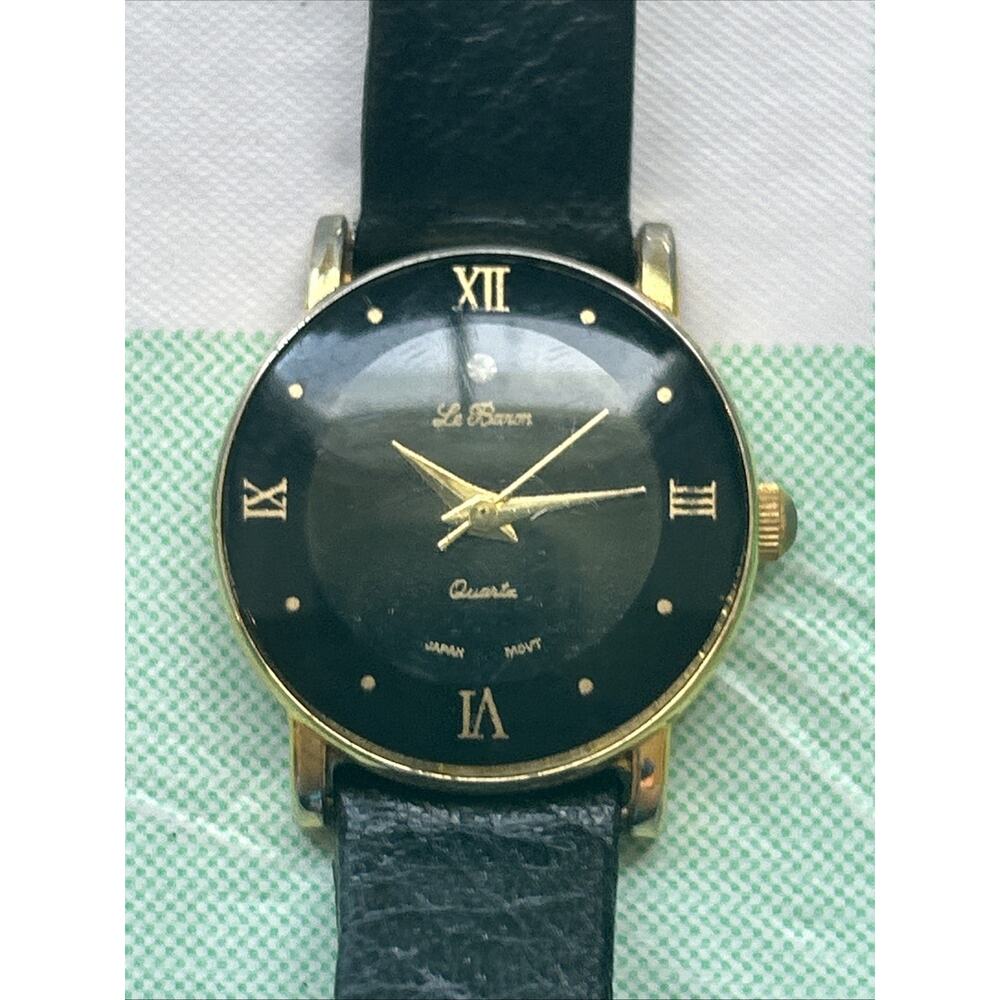 Le Baron Black And Gold Tone Women’s Quartz Watch